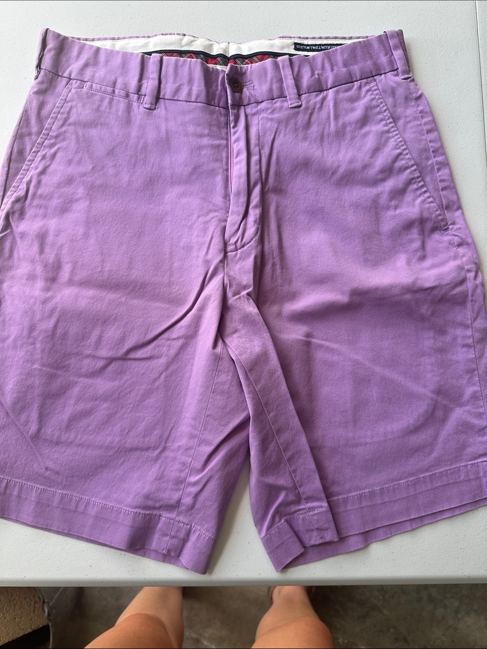 Men's Lavender Flat Front Chino Shorts